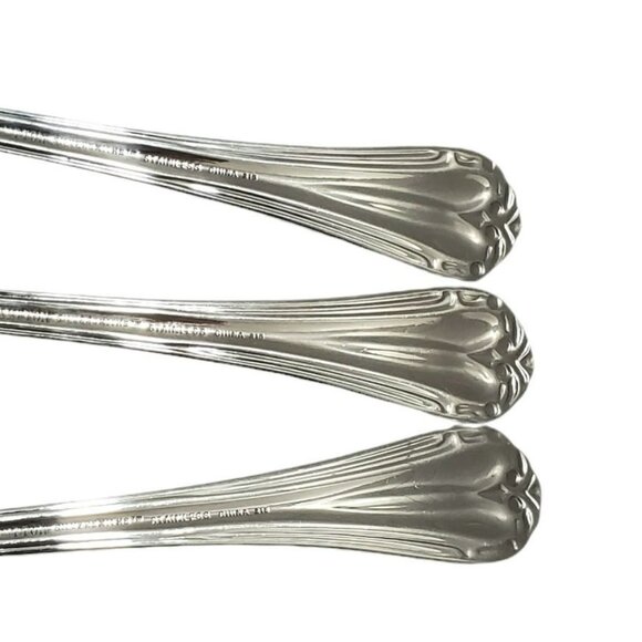 Hampton Silversmiths Katrinka Serving Set Spoons Pierced Spoon Fork Stainless - Picture 5 of 6